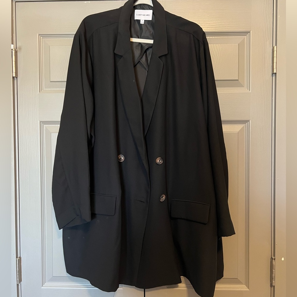 Elizabeth and James Black Oversized Blazer